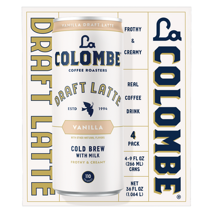 La Colombe Oatmilk Vanilla Draft Latte 4pk 9oz Can