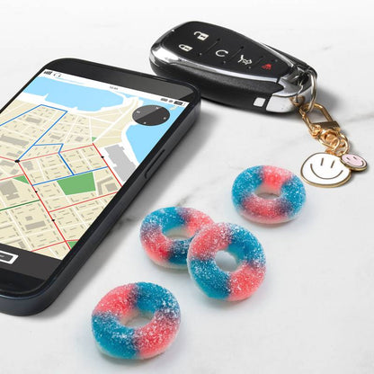 SweeTARTS Gummy Halos, Candy, Blue Punch and Strawberries and Cream, Tart and Chewy, Soft and Fluffy, 3.5 oz