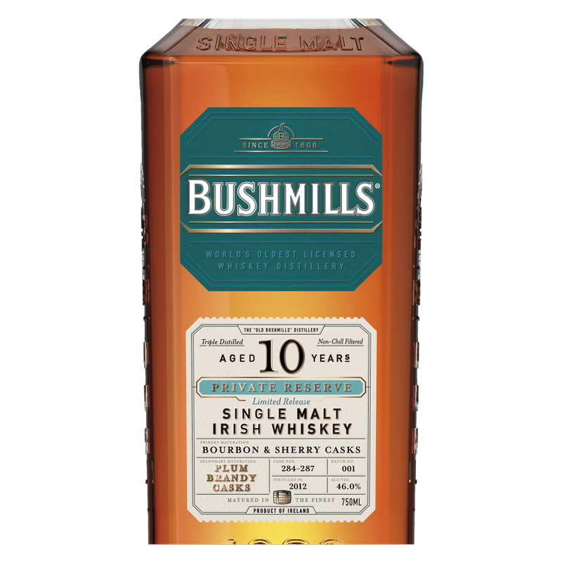 Bushmills Private Reserve Limited Release 10 Year Old: Plum Brandy Casks Irish Whiskey 750ml (92 Proof)