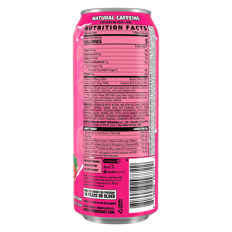 GHOST ENERGY Bubblicious Strawberry Splash 16oz Can