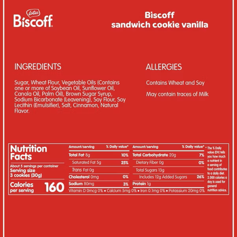 Biscoff Sandwich Cookie Biscoff Cream, 5.29 oz