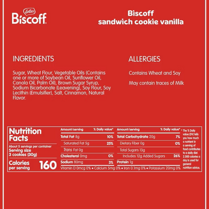 Biscoff Sandwich Cookie Biscoff Cream, 5.29 oz
