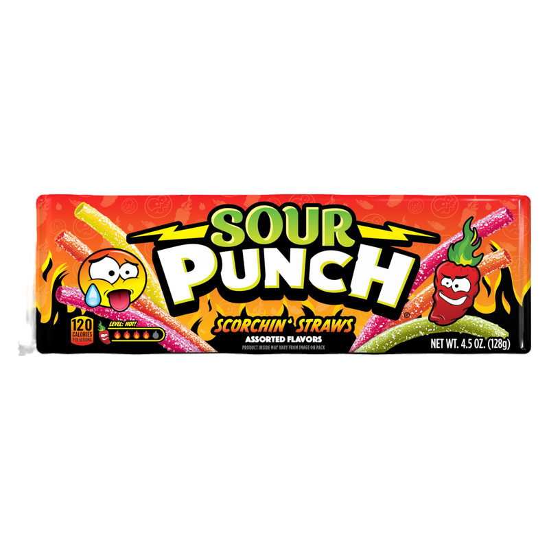 Sour Punch Scorchin' Straws, 4.5oz