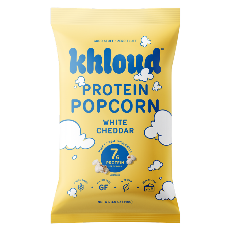 Khloud Protein Popcorn – White Cheddar, 4oz