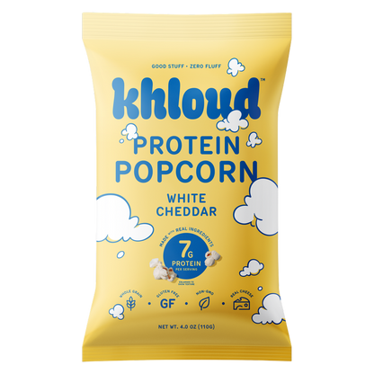Khloud Protein Popcorn – White Cheddar, 4oz