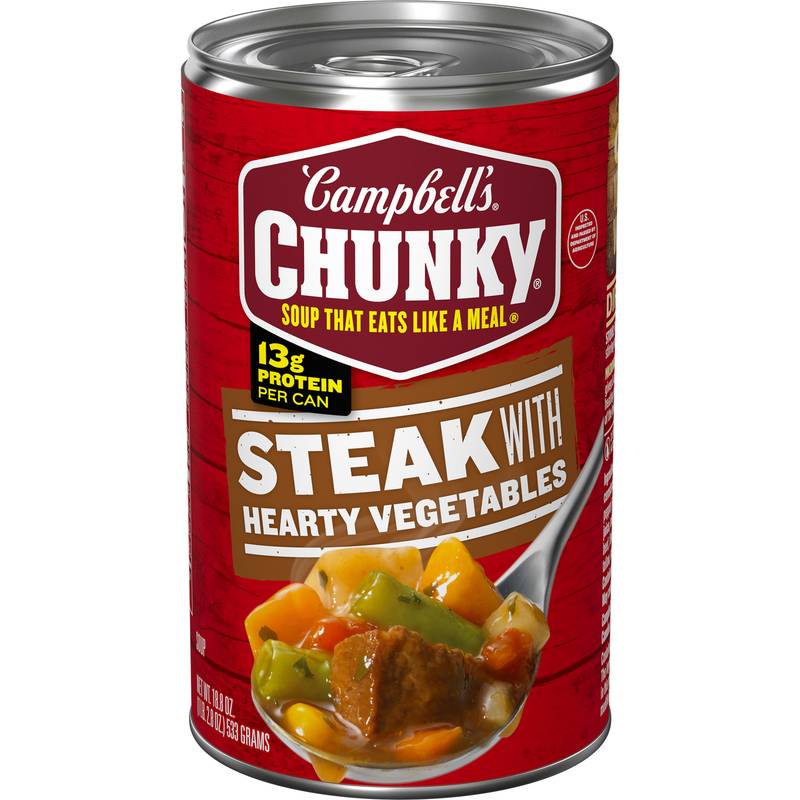 Campbell’s Chunky Soup, Steak With Hearty Vegetables Soup, 18.8oz