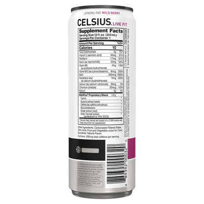 CELSIUS Sparkling Wild Berry Essential Energy Drink 12oz Can