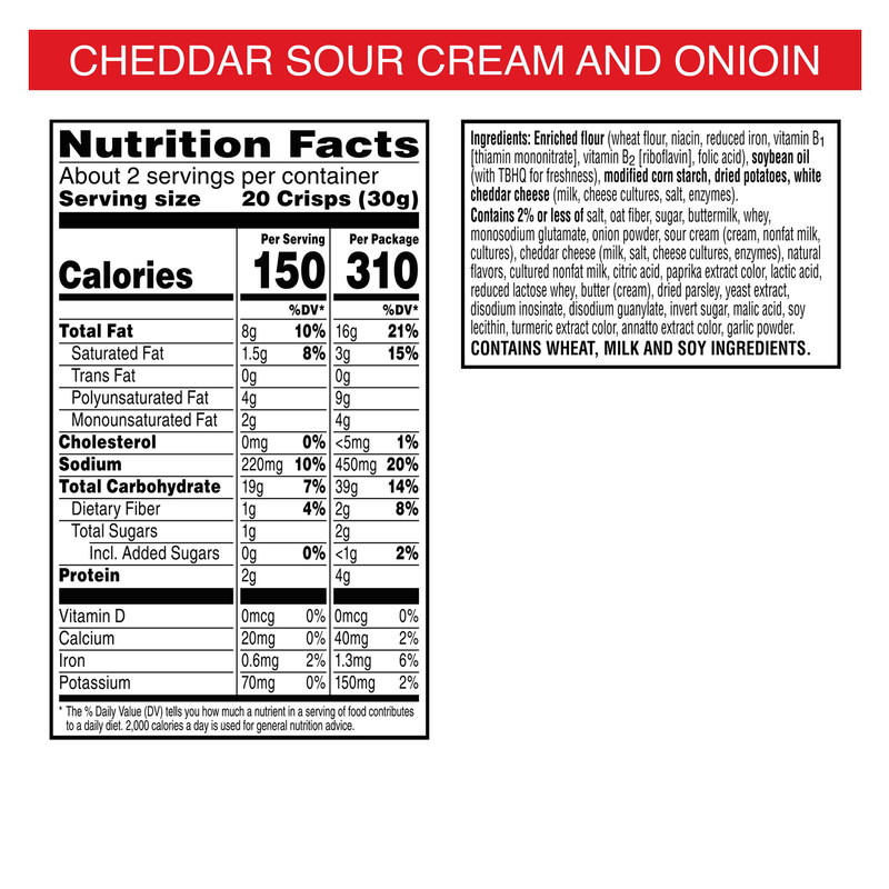 Cheez-It Snap'd Cheddar Sour Cream & Onion Crackers 2.2oz
