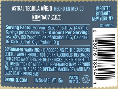 Astral Anejo Tequila 750ml (80 proof)