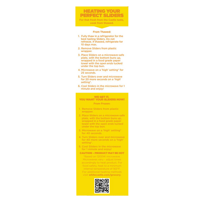 White Castle Frozen Classic Cheeseburger Sliders 4ct 7.3oz