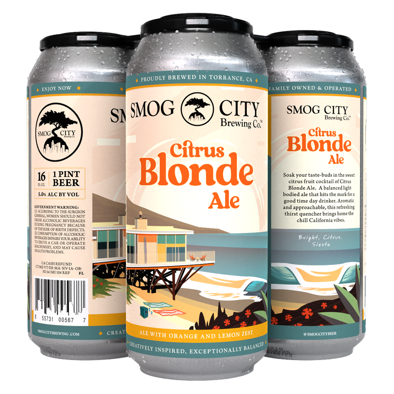 Smog City Citrus Blonde Ale 4pk 16oz Cans
