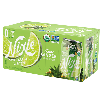 Nixie Lime Ginger Sparkling Water 8pk 12oz Can