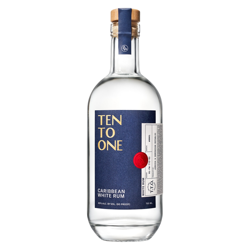 Ten To One Caribbean White Rum 750ml (90 Proof)