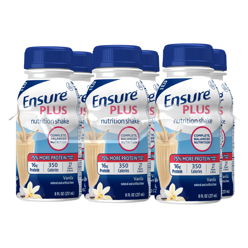 Ensure Plus Nutrition Shake Vanilla Ready-to-Drink 6-8 fl oz Bottles