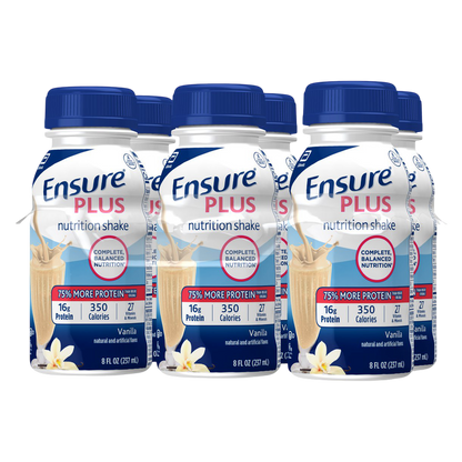 Ensure Plus Nutrition Shake Vanilla Ready-to-Drink 6-8 fl oz Bottles
