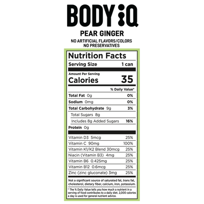 Body iQ Kava Pear Ginger Sparkling Water 12oz Can