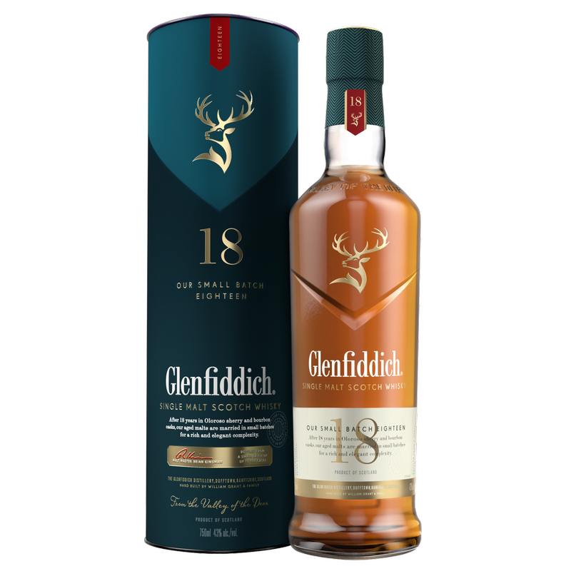 Glenfiddich 18 Year Old Single Malt Scotch Whisky  750 ml
