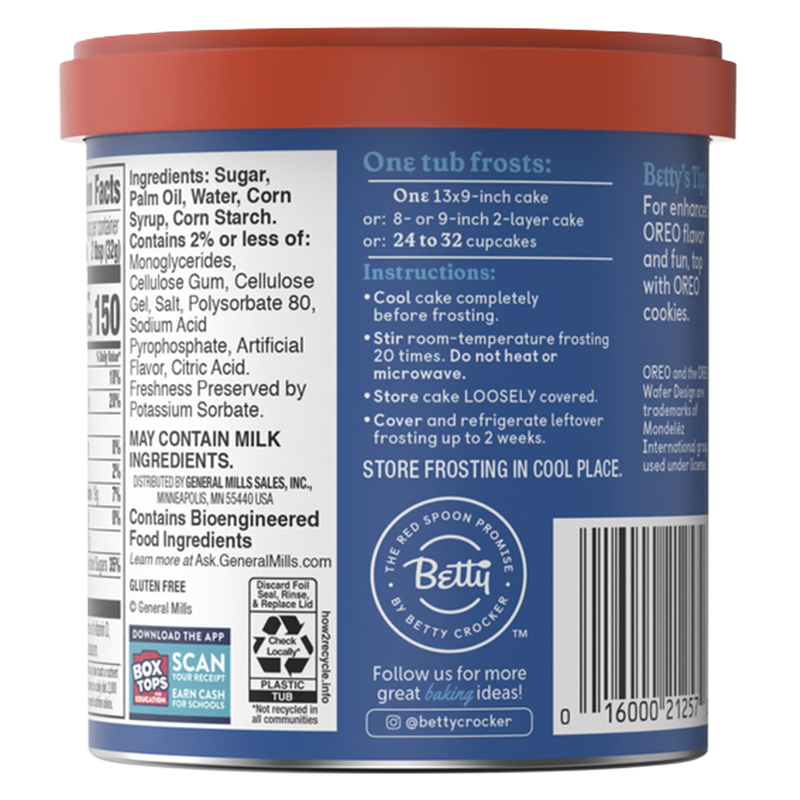 Betty Crocker OREO Creme Whipped Frosting 12oz