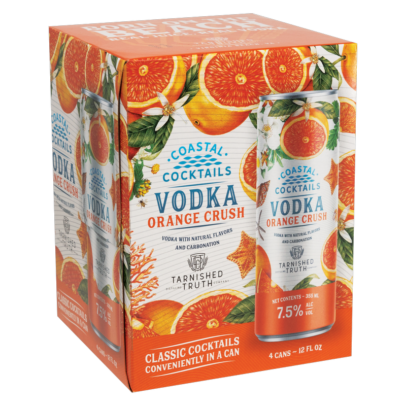Coastal Cocktails Vodka Orange Crush 4pk 12oz Can 7.5% ABV