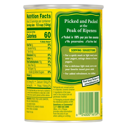 Del Monte Large Pear Halves 15.25oz