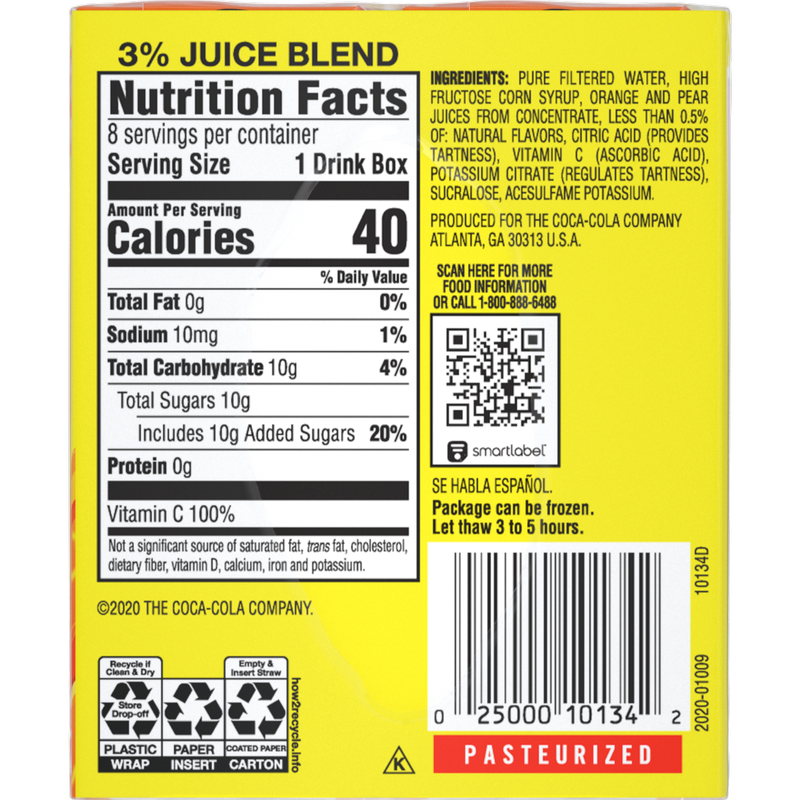 Hi-C Orange Lavaburst Juice Boxes Made with Real Fruit Juice, 8-pack, 6 oz. each