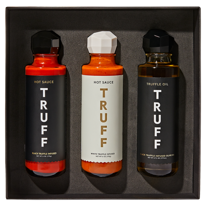 TRUFF Best Seller Pack - Gourmet Hot Sauce Set of Original, White Truffle Edition, and Black Truffle Oil, 3ct 6oz bottles