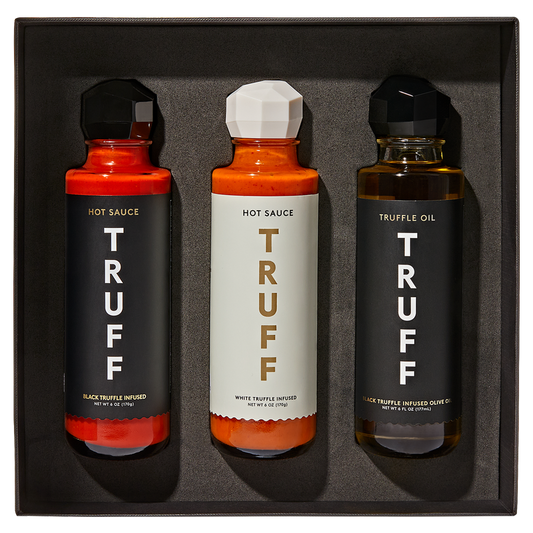 TRUFF Best Seller Pack - Gourmet Hot Sauce Set of Original, White Truffle Edition, and Black Truffle Oil, 3ct 6oz bottles