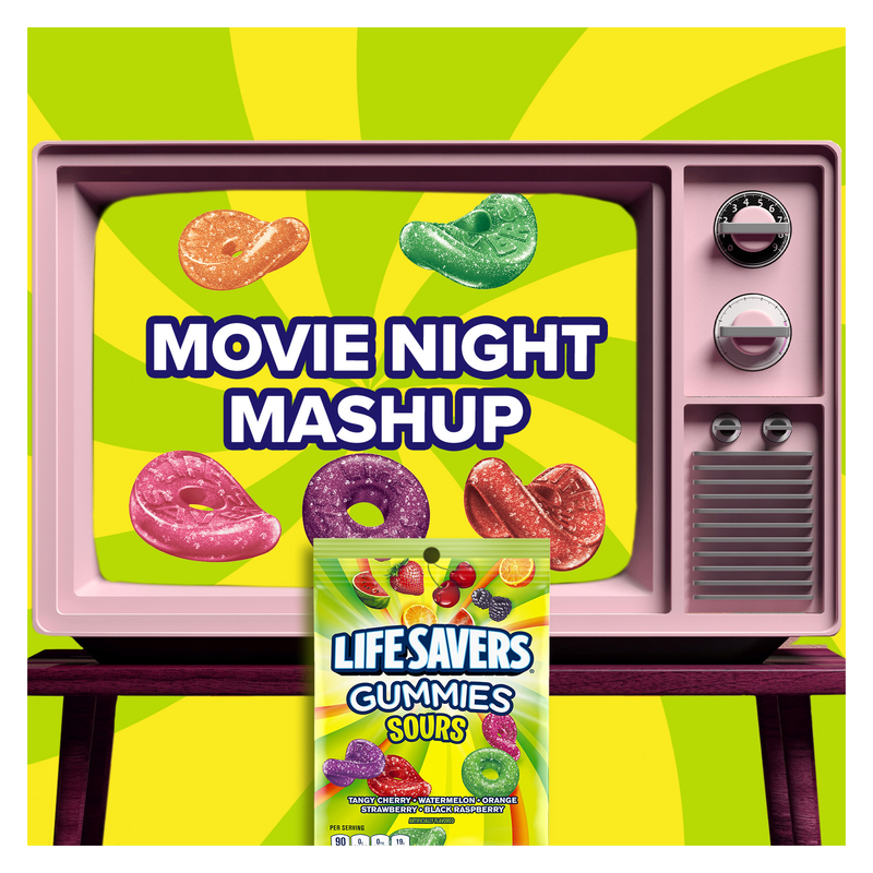 LIFE SAVERS Sour Gummy Candy Pack, Individually Wrapped Candy Bulk, Variety Flavors Box, 12 Bags of Sour Gummies