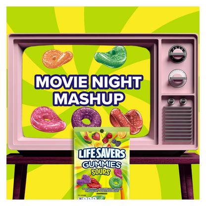 LIFE SAVERS Sour Gummy Candy Pack, Individually Wrapped Candy Bulk, Variety Flavors Box, 12 Bags of Sour Gummies