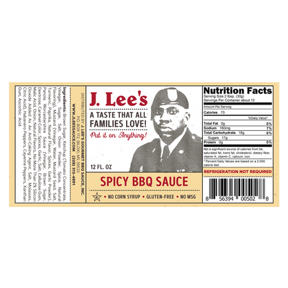J. Lee's Spicy Gourmet BBQ Sauce 12oz