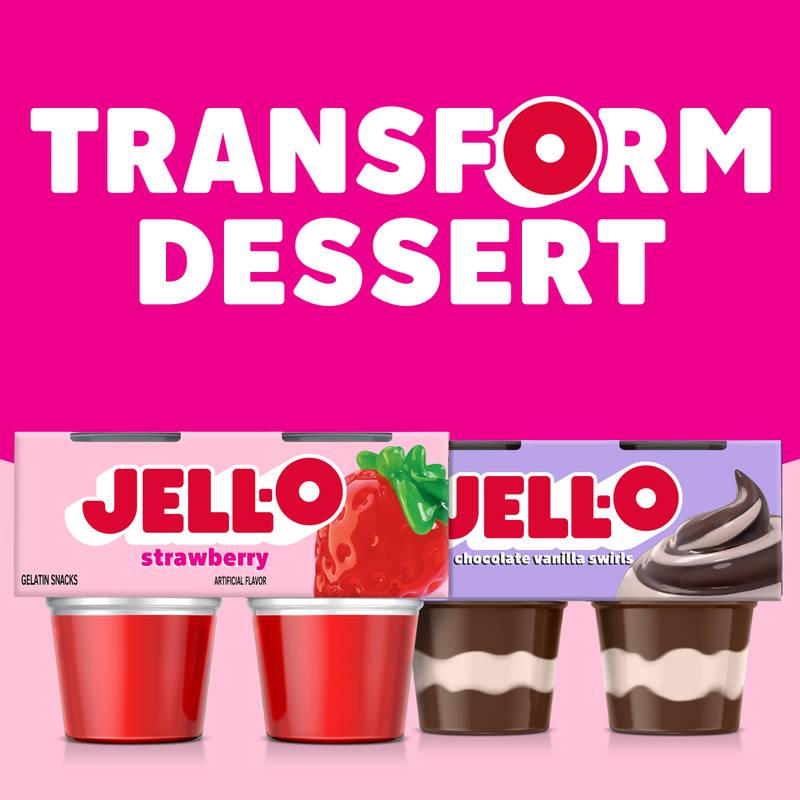 Jell-O Original Strawberry Snack Cups - 4ct