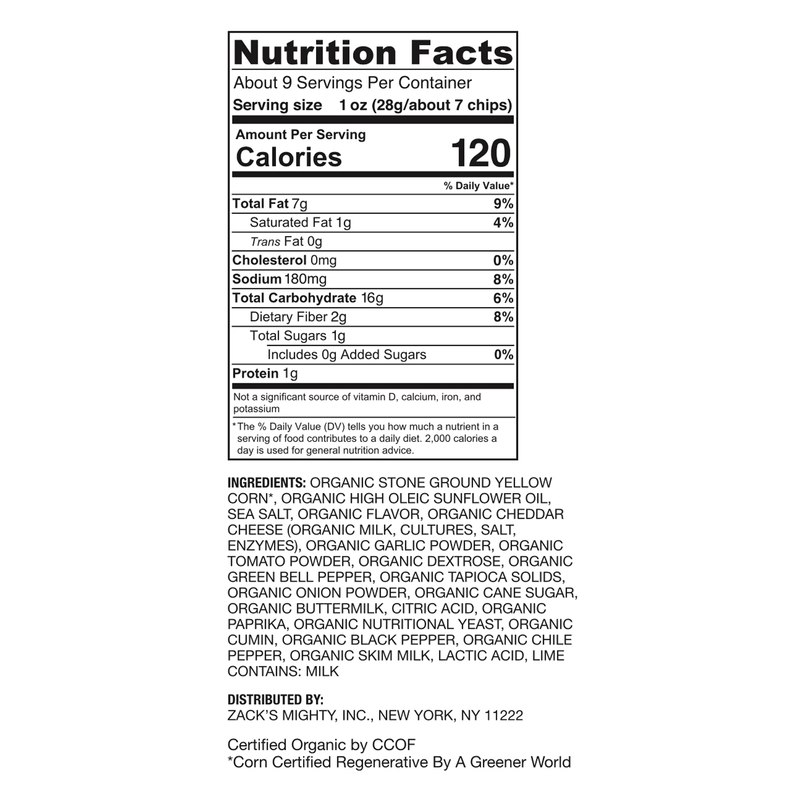 Zack's Mighty Organic Nacho Tortilla Chips 9oz