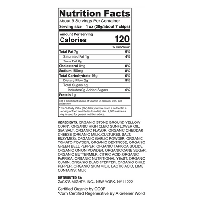 Zack's Mighty Organic Nacho Tortilla Chips 9oz