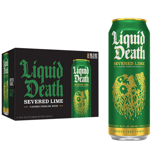 Liquid Death Sparkling Water Severed Lime 8pk 19.2 oz King Size Can