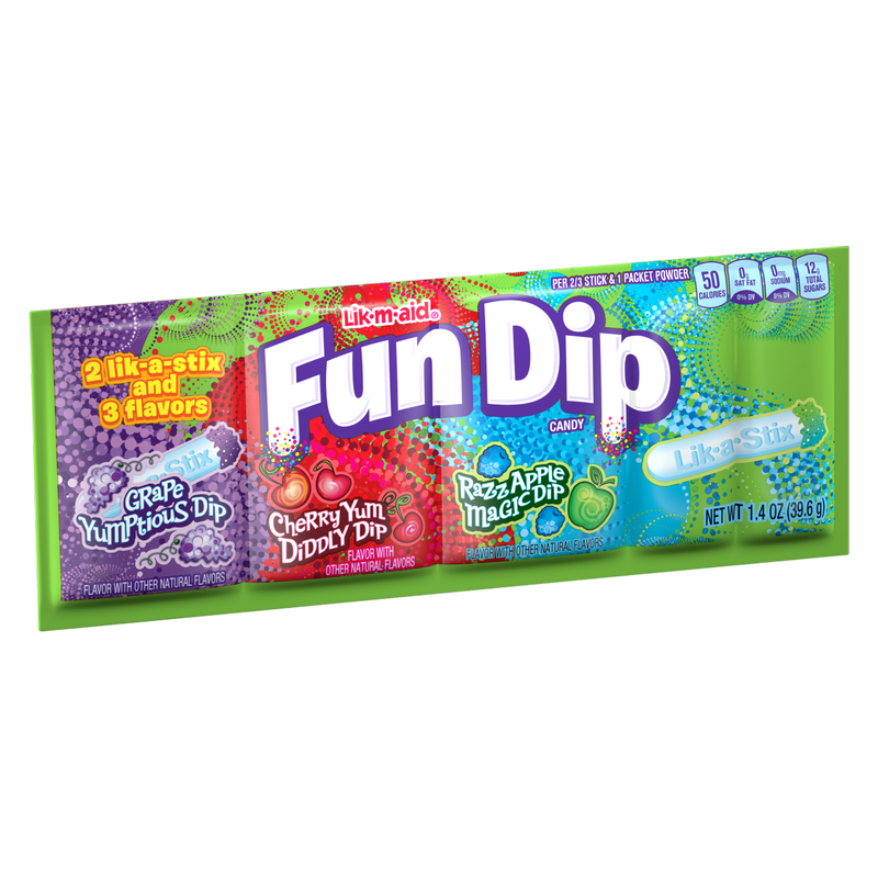 Fun Dip Grape/Cherry/Razz Apple 3 Flavor 1.4 oz
