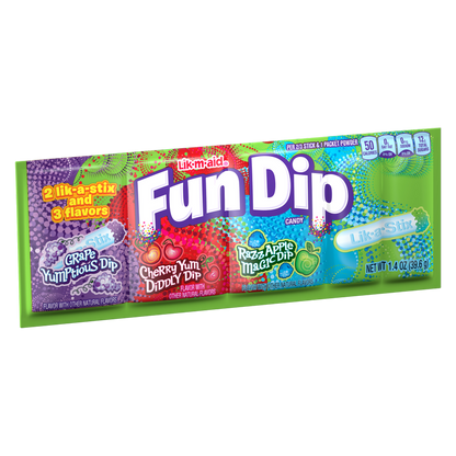 Fun Dip Grape/Cherry/Razz Apple 3 Flavor 1.4 oz