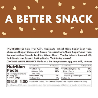 Rip Van Chocolate Hazelnut Wafer Cookies, 0.78oz Case 16 CT