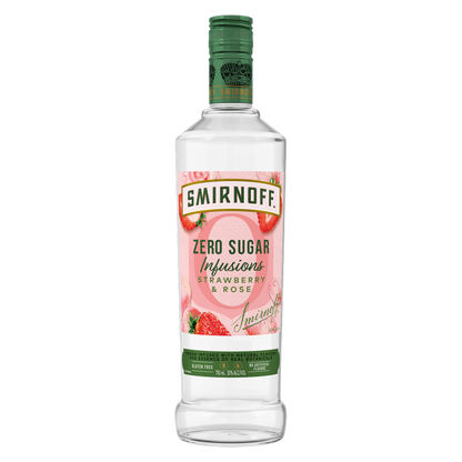 Smirnoff Zero Sugar Infusions Strawberry & Rose Vodka 750ml (60 proof)