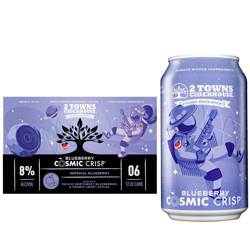 2 Towns Ciderhouse Blueberry Cosmic Crisp 6pk 12oz Can 8.0% ABV