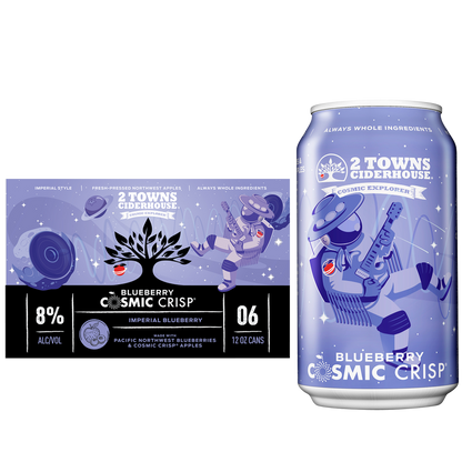 2 Towns Ciderhouse Blueberry Cosmic Crisp 6pk 12oz Can 8.0% ABV