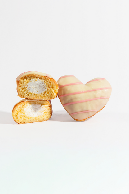 Heart Filled Donuts 4pk, Chocolate and Vanilla
