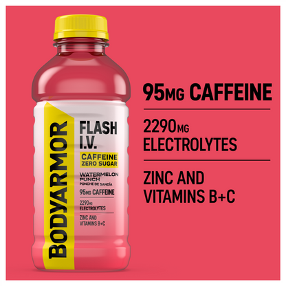 BODYARMOR FLASH I.V. Caffeine + Hydration Watermelon Punch 20oz Btl