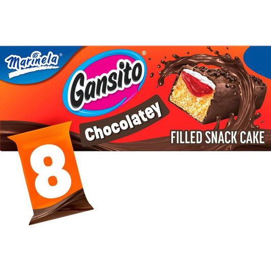 Marinela Gansito Chocolatey Filled Snack Cake, 8 packs, 14.08 oz