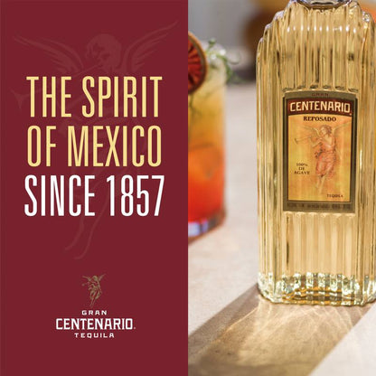 Gran Centenario Reposado with 1 Mexican National Team and 1 Club America Glasses Tequila 750ml (80 Proof)