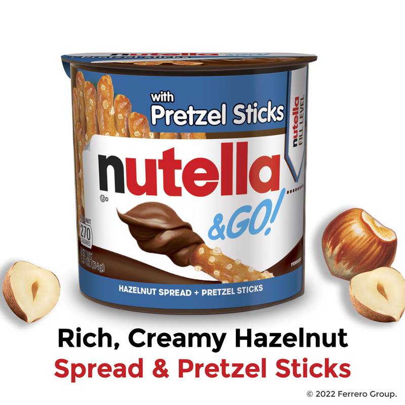 Nutella & GO! Hazelnut and Cocoa Spread with Pretzel Sticks, Snack Cup, 1.9 oz