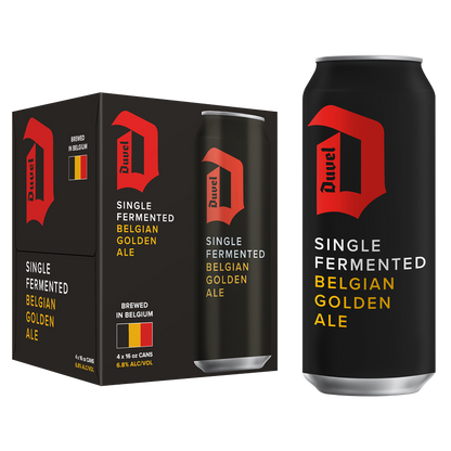 Duvel Single Fermented Belgian Golden Ale 4pk 16oz Can 6.8% ABV