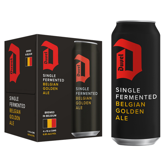Duvel Single Fermented Belgian Golden Ale 4pk 16oz Can 6.8% ABV