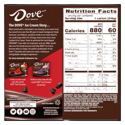 Dove Bar Minis Vanilla & Chocolate Ice Cream with Dark Chocolate 14ct