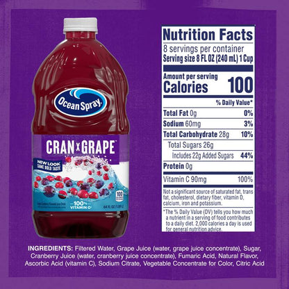 Ocean Spray Cran Grape Juice 64oz Btl