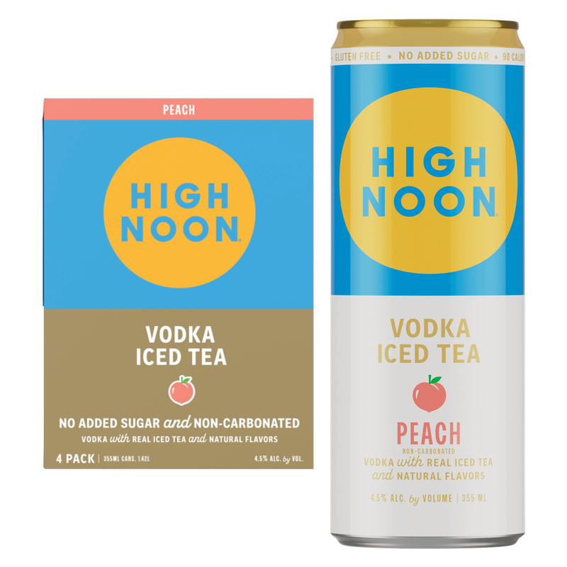 High Noon Hard Tea Peach 4pk 12oz Cans 4.5% ABV